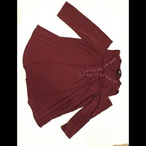 Lace up Front Blouse